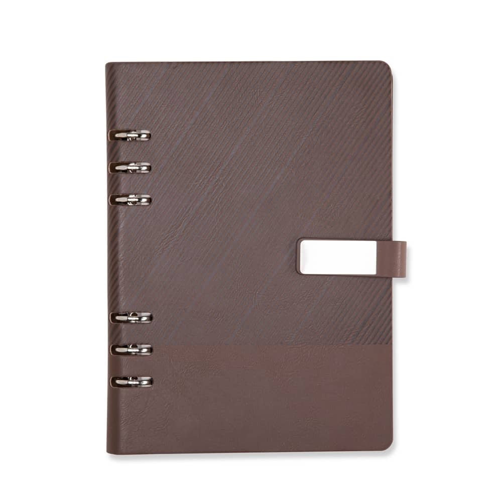 Caderno Fichário Couro Sintético