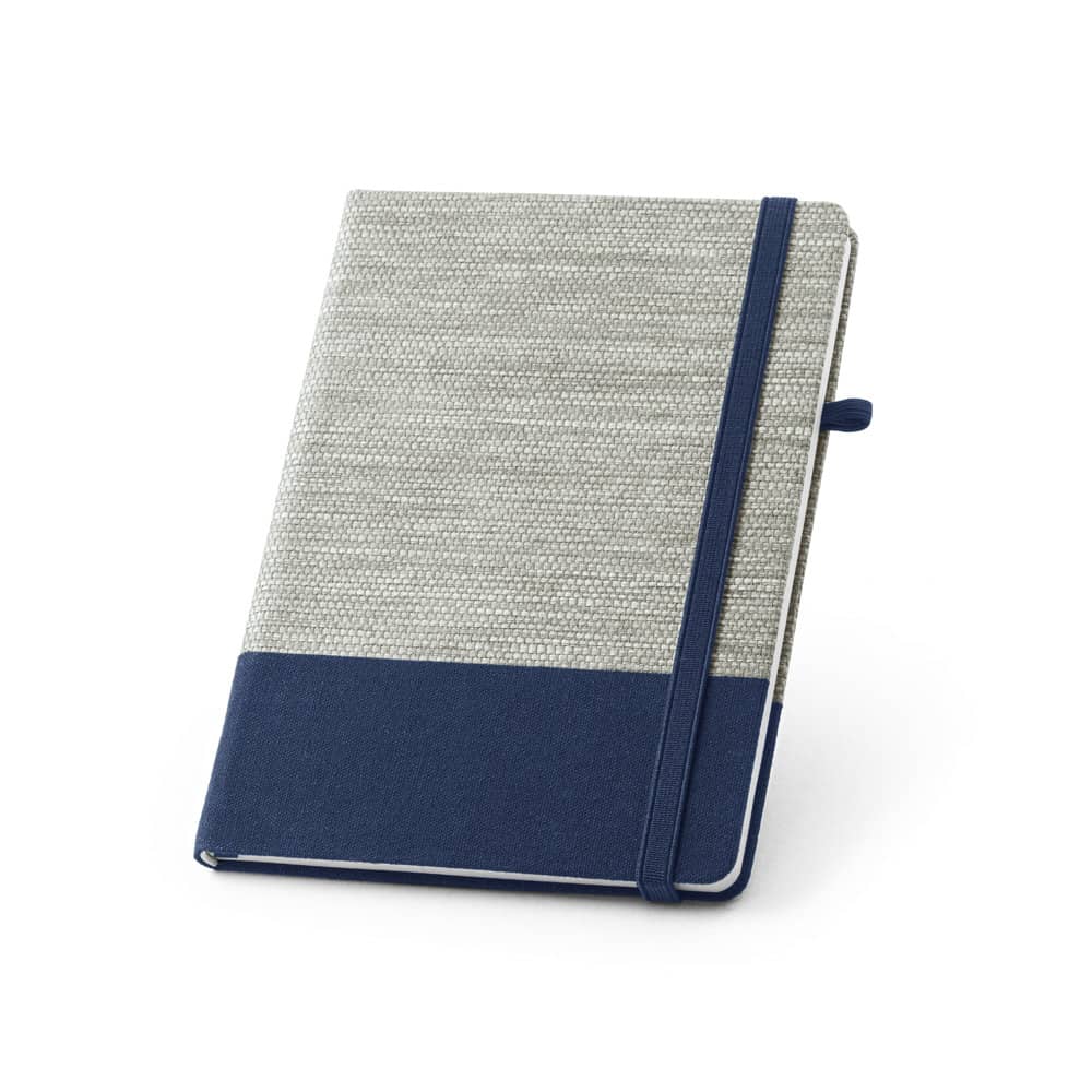 ROUSSEAU II. Caderno A5 de capa dura em palha e algodão canvas, com páginas pautadas