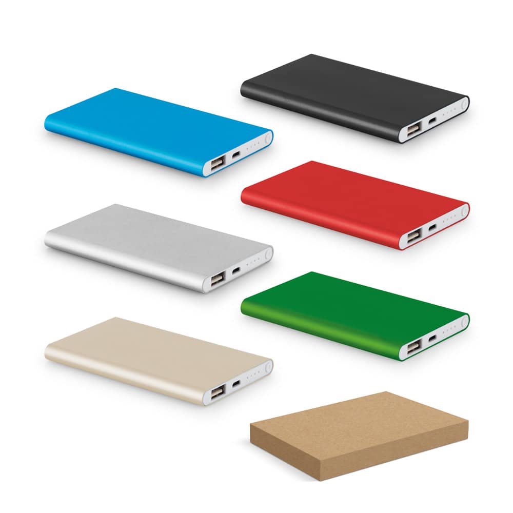 COULOMB 4'0. Bateria portátil slim em alumínio 100% reciclado (4'000 mAh)