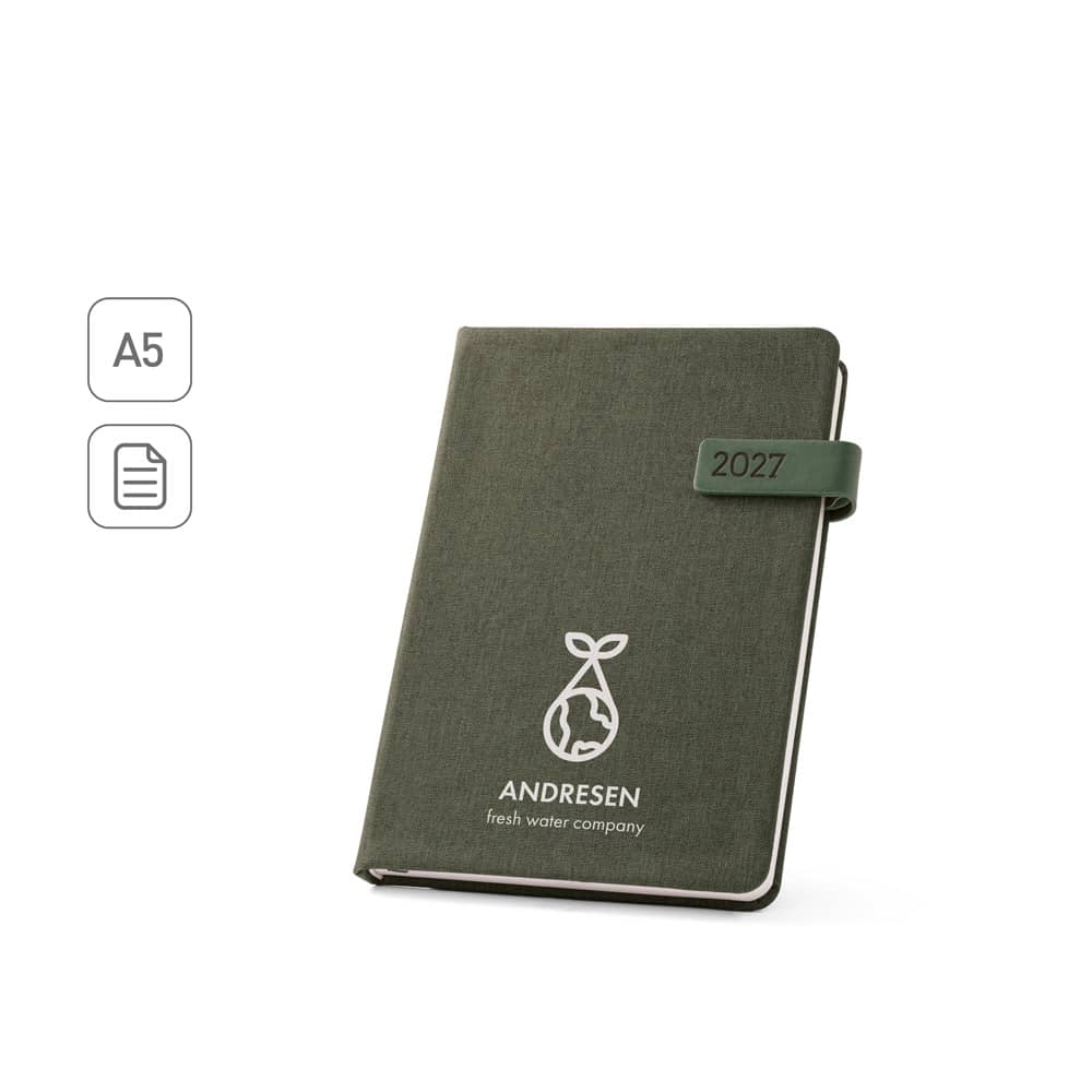 ANDRESEN A5. Agenda em PET reciclado (100% rPET)