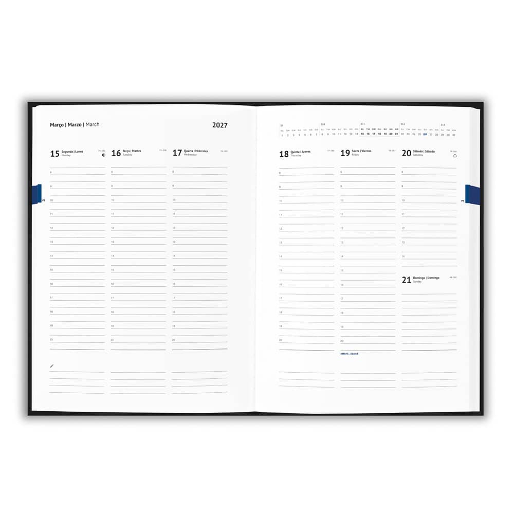 Agenda B5 em pele reciclada