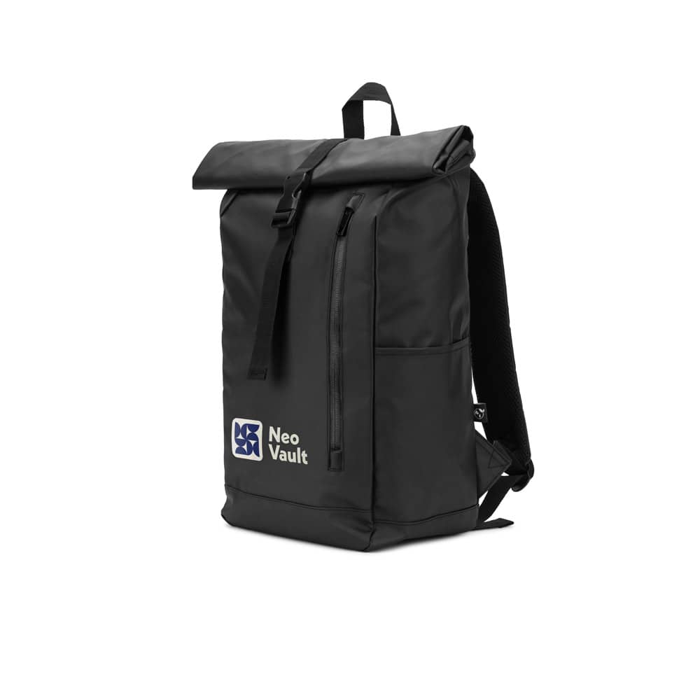 OSASCO BPACK. Mochila "Roll top" (14") em poliéster reciclado 600D de alta densidade com revestimento resistente à água (20 L)