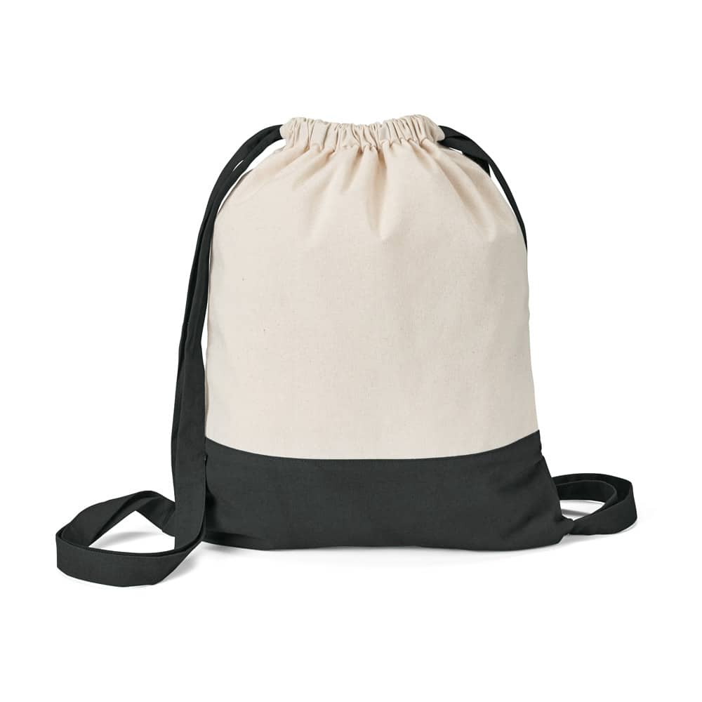 Sacola tipo mochila 100% algodão (180 g/m²)