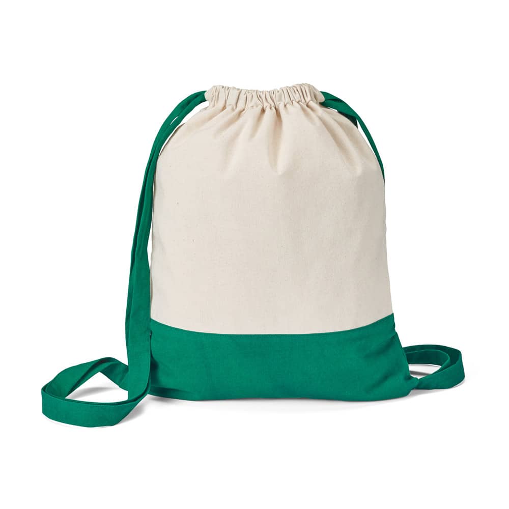 Sacola tipo mochila 100% algodão (180 g/m²)