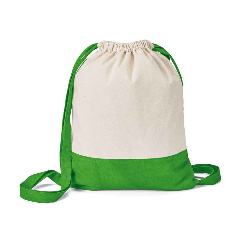 Sacola tipo mochila 100% algodão (180 g/m²)