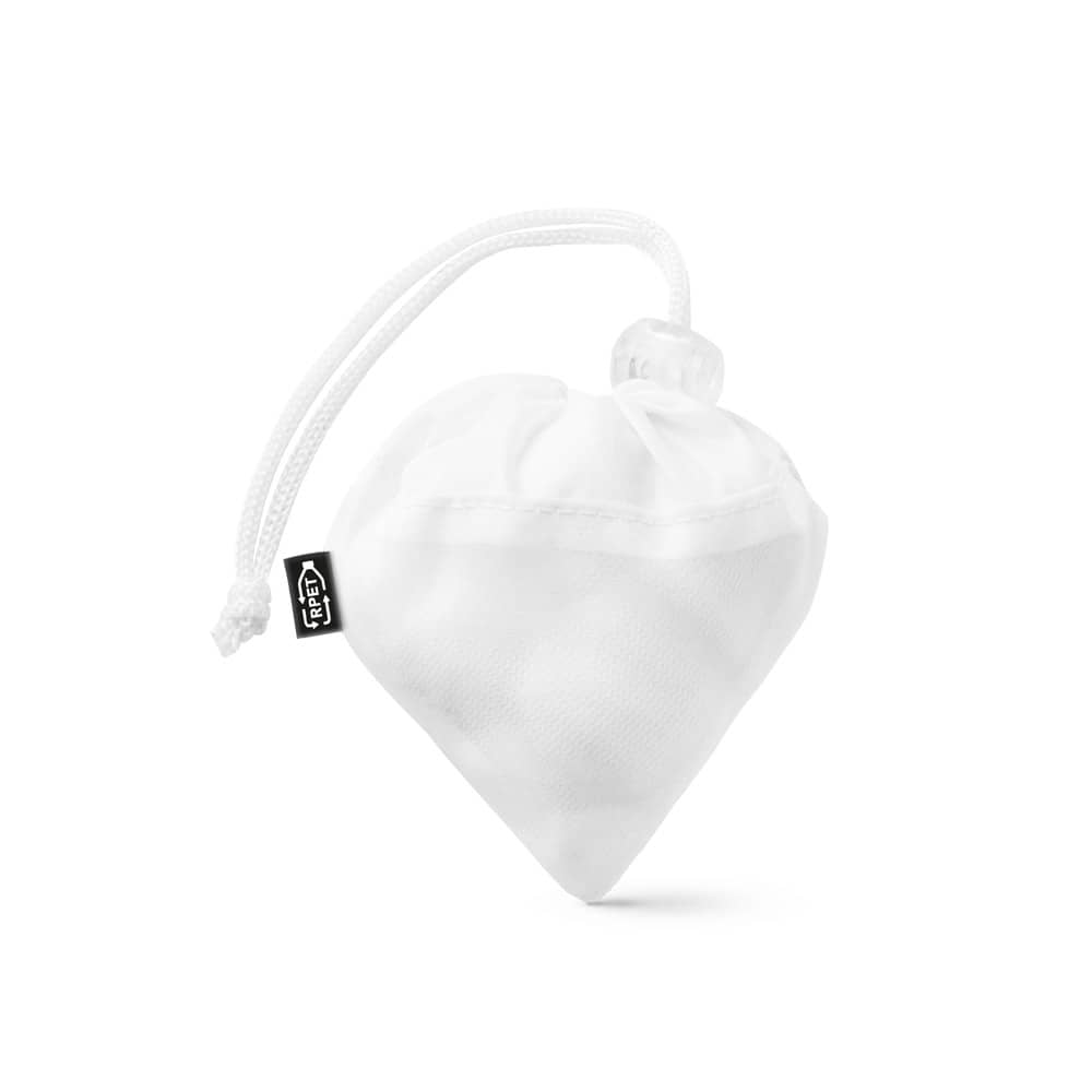 Sacola dobrável 100% rPET com bolso em 100% poliéster reciclado 190T