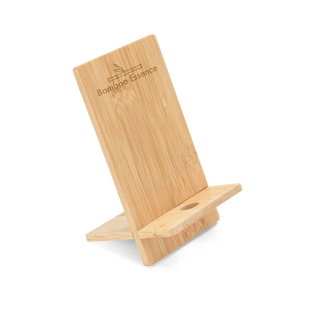Suporte para celular em bambu, desmontável em duas partes