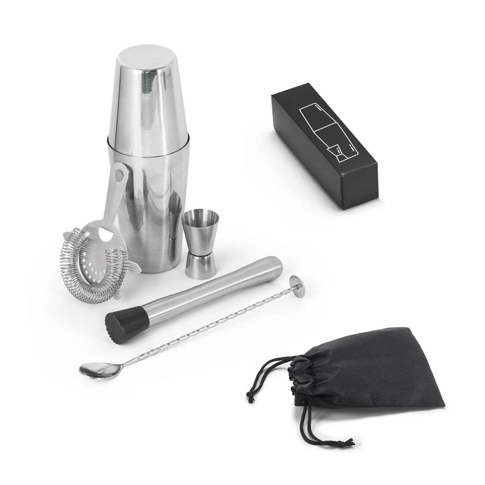 Set de coquetel com 6 peças em aço inox