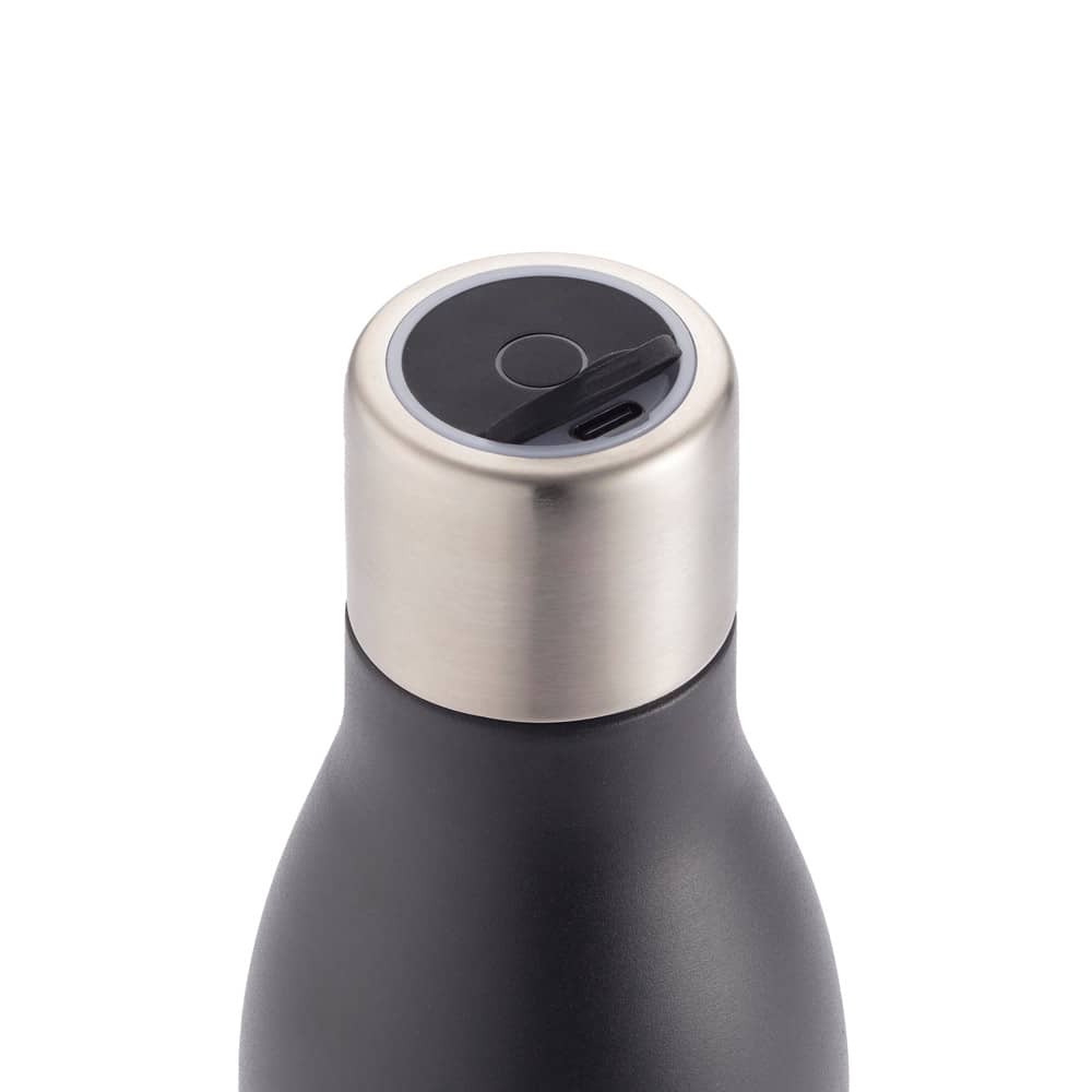 Garrafa térmica em aço inox 90% reciclado de parede dupla com sistema de auto-sanitização UV (500 mL)