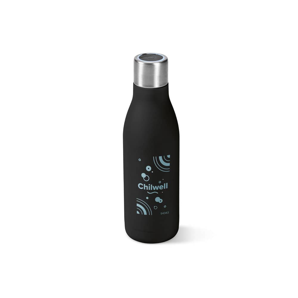 Garrafa térmica em aço inox 90% reciclado de parede dupla com sistema de auto-sanitização UV (500 mL)