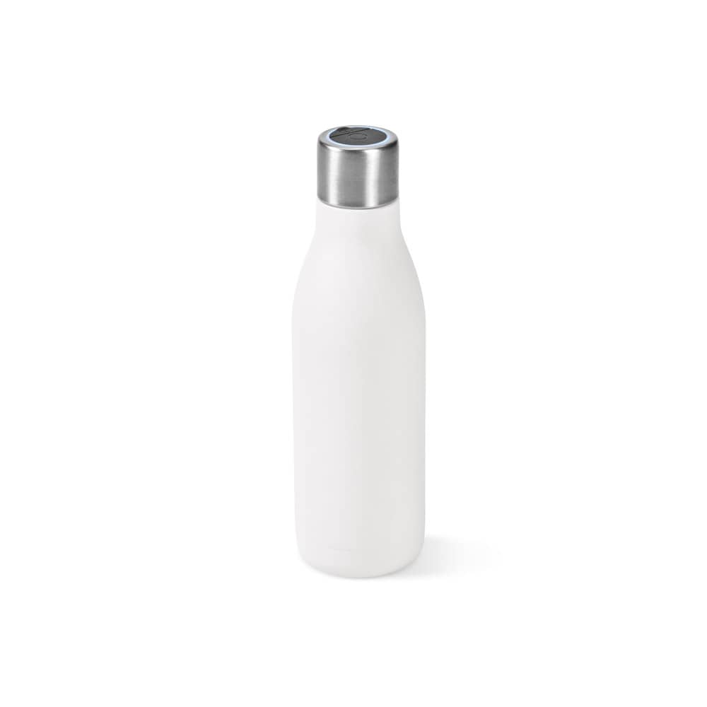 Garrafa térmica em aço inox 90% reciclado de parede dupla com sistema de auto-sanitização UV (500 mL)