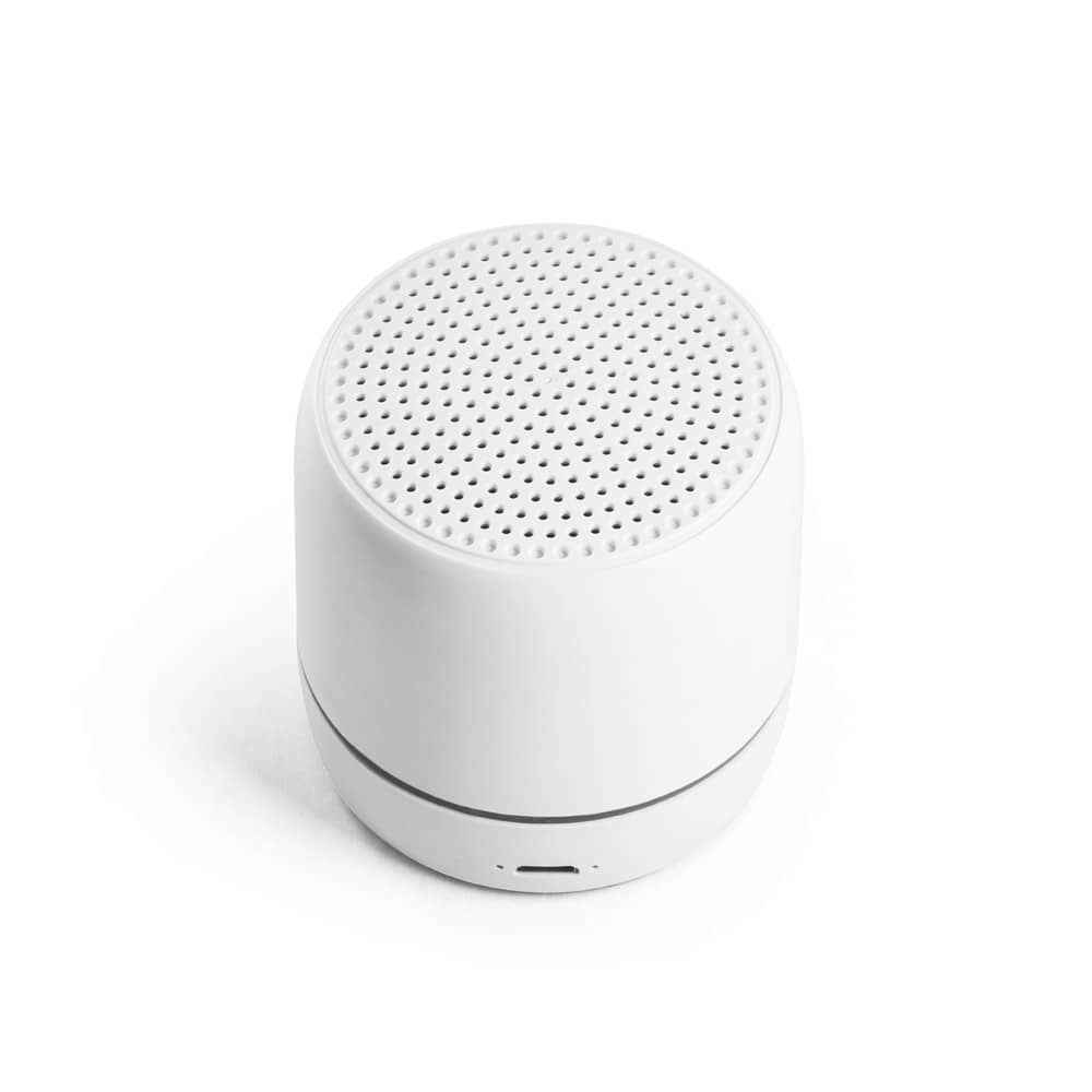 Caixa de som portátil com faixa LED exterio e autonomia de 4h, em ABS 100% reciclado